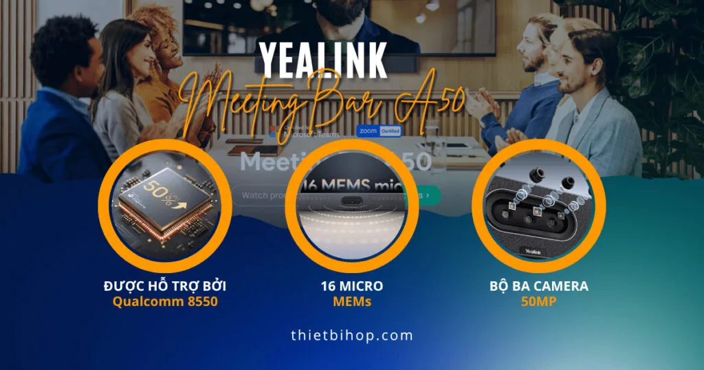 yealink meetingbar a50 là thanh video hội nghị All-in-One