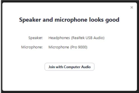 chọn tham gia bằng âm thanh máy tính