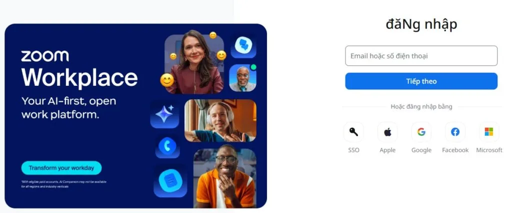 Vào Zoom.us và đăng nhập
