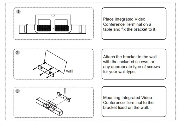 gắn tường maxhub uc s07 bao gồm 3 bước