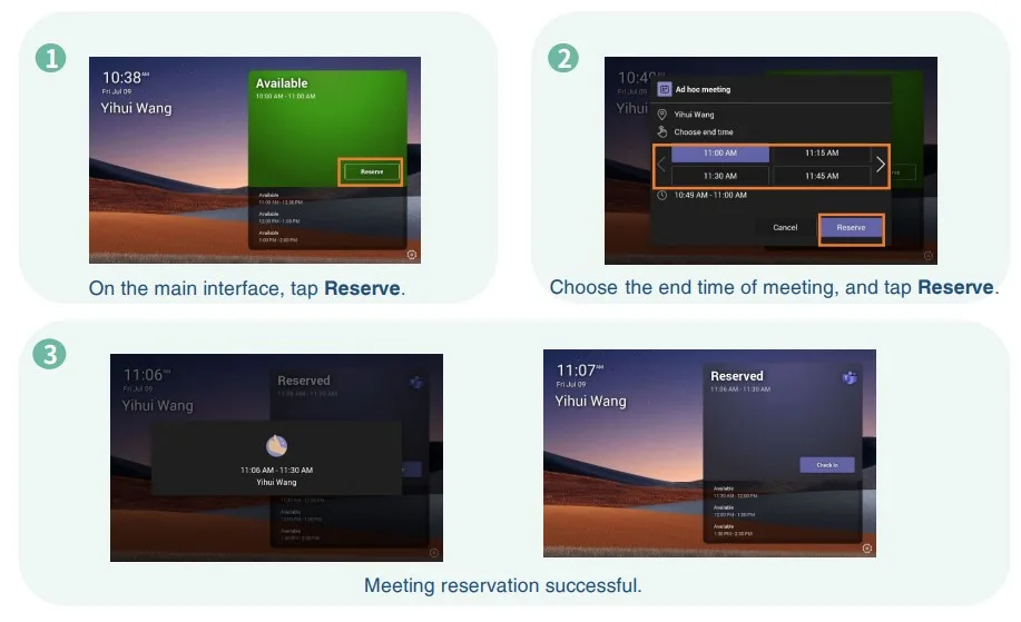 hướng dẫn đặt lịch Yealink RoomPanel