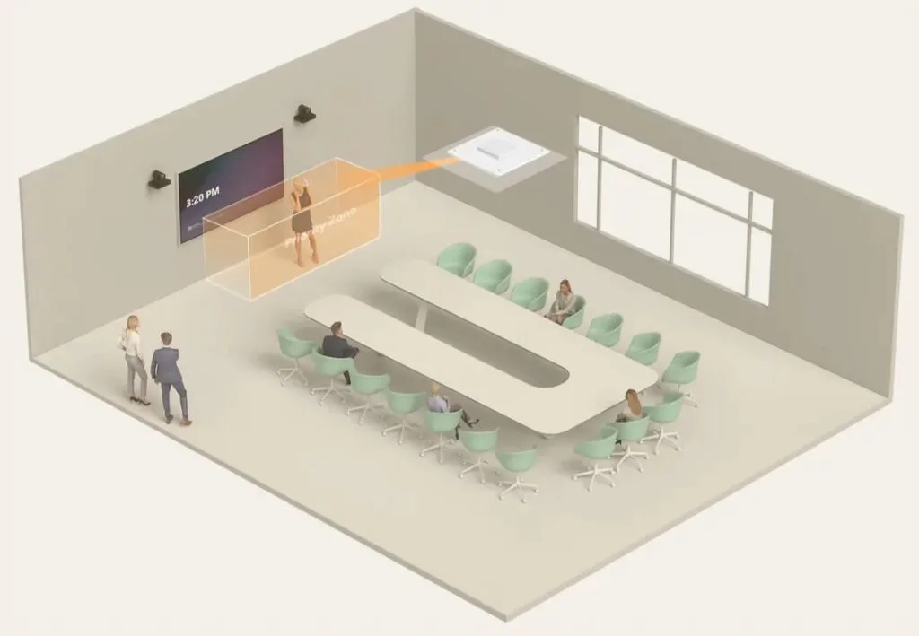 yealink cm50 có khả năng tự động theo sát người nói, loại bỏ tạp âm