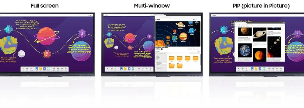samsung wad series hỗ trợ chế độ đa màn hình cho phép hiển thị nhiều màn hình cùng lúc
