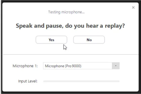 kiểm tra micro có được kết nối để nghe âm thanh rõ ràng