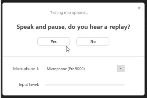 kiểm tra micro có được kết nối để nghe âm thanh rõ ràng
