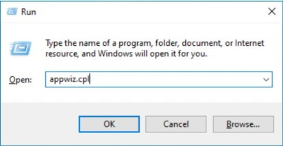 Nhập “appwiz.cpl”