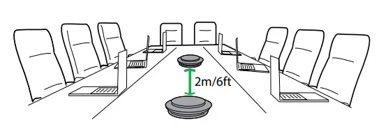 loa hội nghị không dây bluetooth jabra speak 710 đặt trong phòng họp lớn