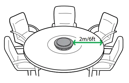 loa hội nghị không dây bluetooth jabra speak 710 đặt trong phòng họp nhỏ