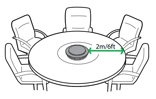 loa hội nghị không dây bluetooth jabra speak 710 đặt trong phòng họp nhỏ