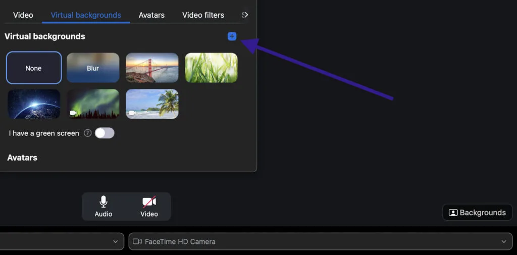 thủ thuật zoom thiết lập một nền ảo