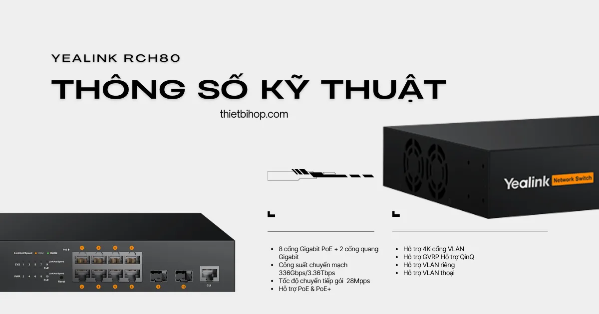 thông số kỹ thuật Yealink RCH80