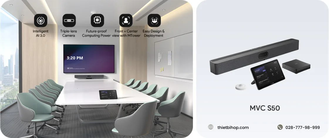 bộ thiết bị yealink mvc s50-c5u Microsoft Teams Rooms dành cho phòng vừa và lớn