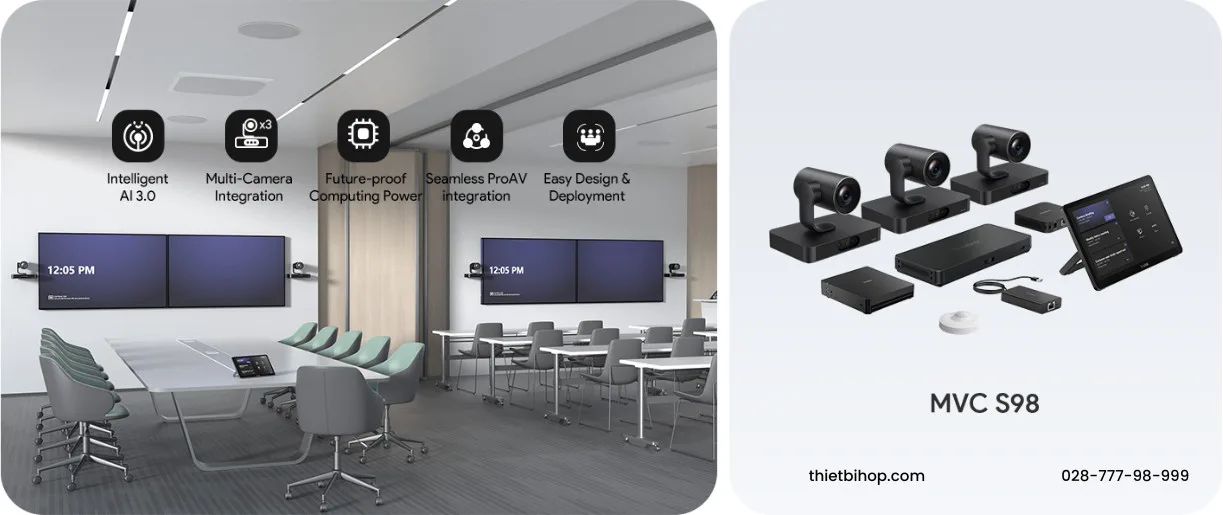 Yealink MVC S98-C5U là giải pháp Microsoft Teams Rooms được thiết kế dành riêng cho các phòng họp ProAV cực lớn