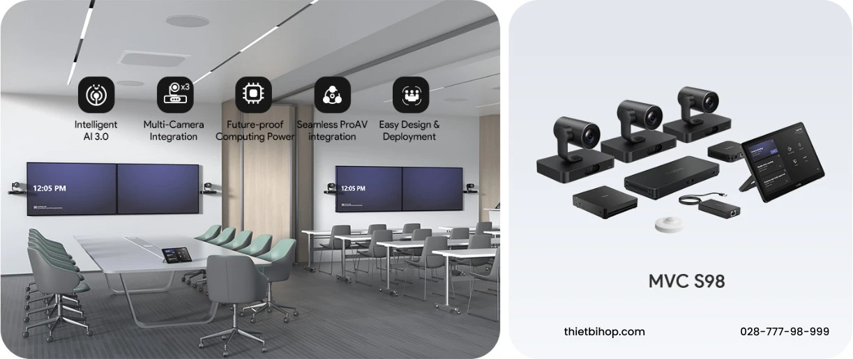 Yealink MVC S98-C5U là giải pháp Microsoft Teams Rooms được thiết kế dành riêng cho các phòng họp ProAV cực lớn