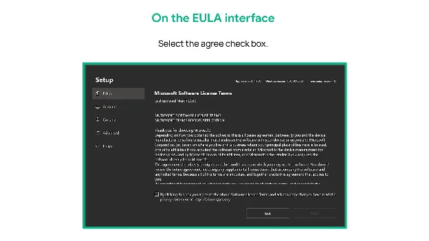 cài đặt theo Giao diện EULA