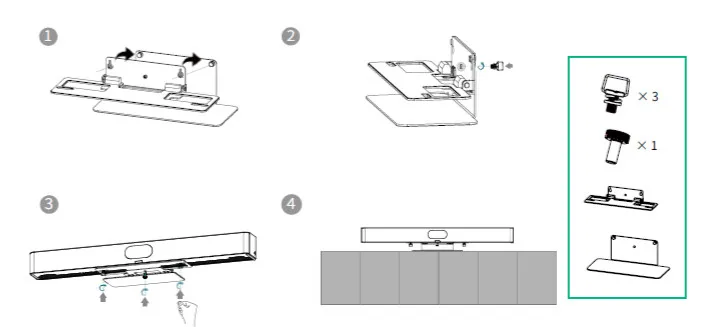 hướng dẫn lắp đặt yealink meetingbar a50 trên bàn