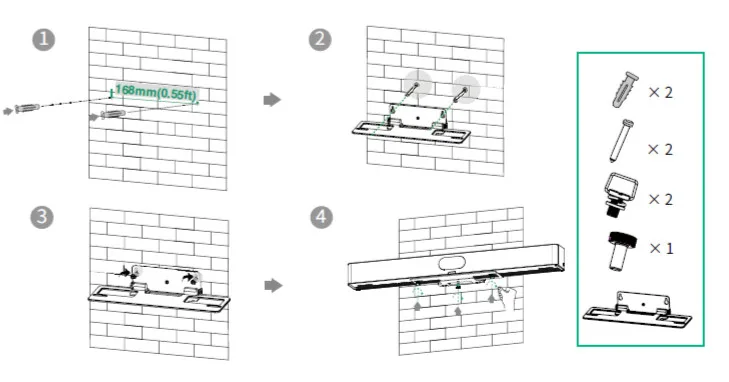 hướng dẫn lắp đặt yealink meetingbar a50 trên tường