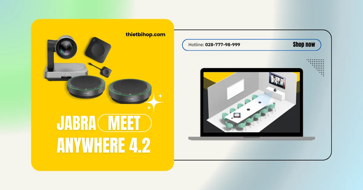Jabra Meet Anywhere 4.2 là Giải pháp hội nghị không dây cao cấp cho phòng họp 15–25 người
