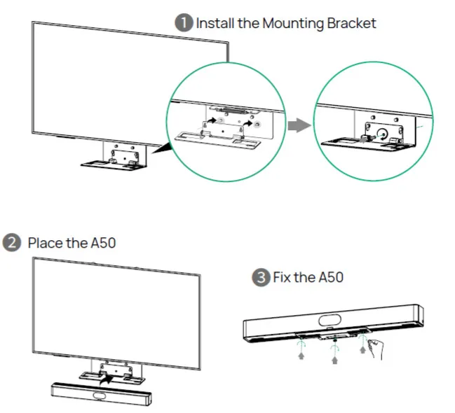 lắp đặt yealink meetingbar a50 vào giá treo