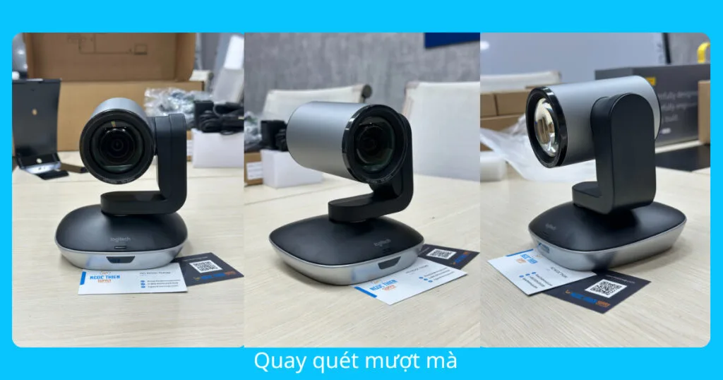 Với góc nhìn rộng 90°, khả năng quay 260° và nghiêng 130°, PTZ Pro 2 có thể bao quát toàn bộ căn phòng