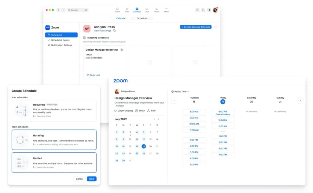 Zoom Scheduler tạo một lịch trình mới