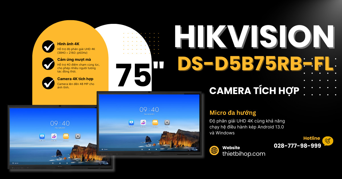 tính năng màn hình tương tác 4K 75 inch Hikvision DS-D5B75RB/FL
