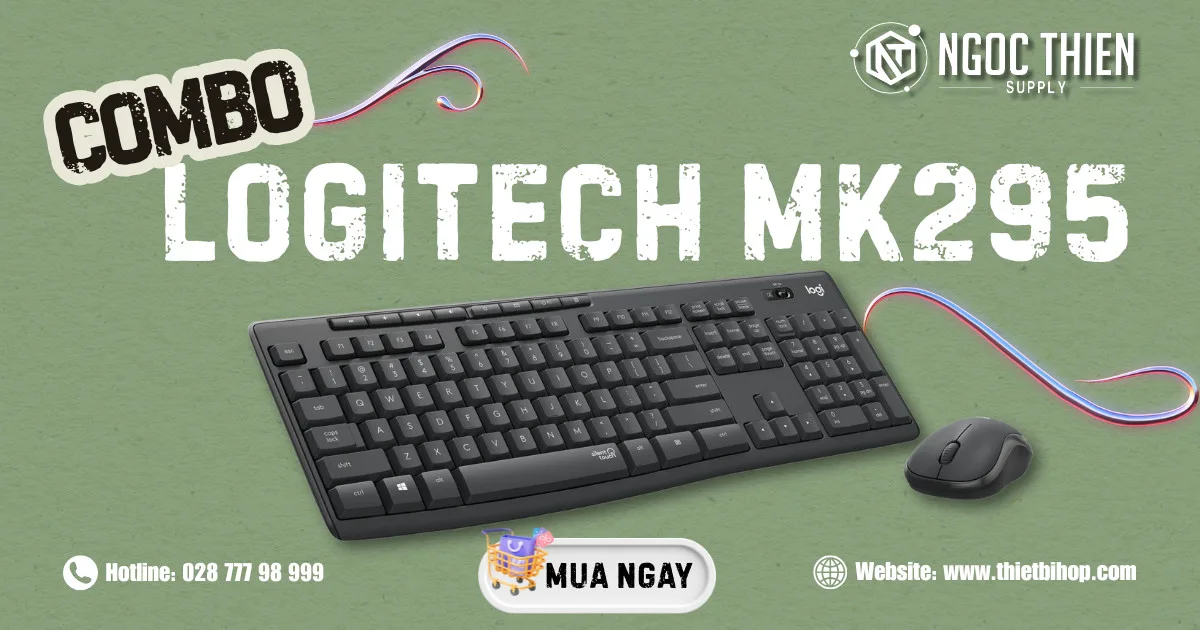 Logitech MK295 Wireless Combo - Bộ bàn phím chuột không dây siêu yên tĩnh