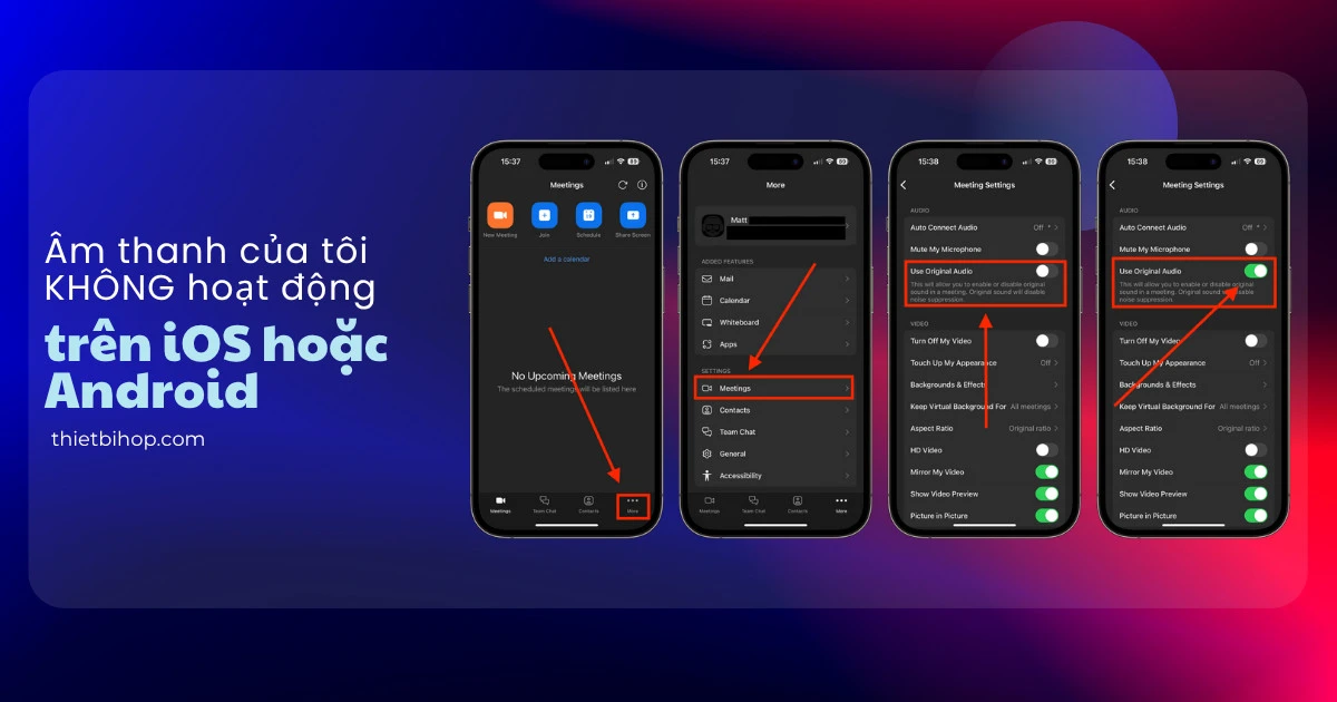âm thanh của tôi không hoạt động trên ios hoặc android