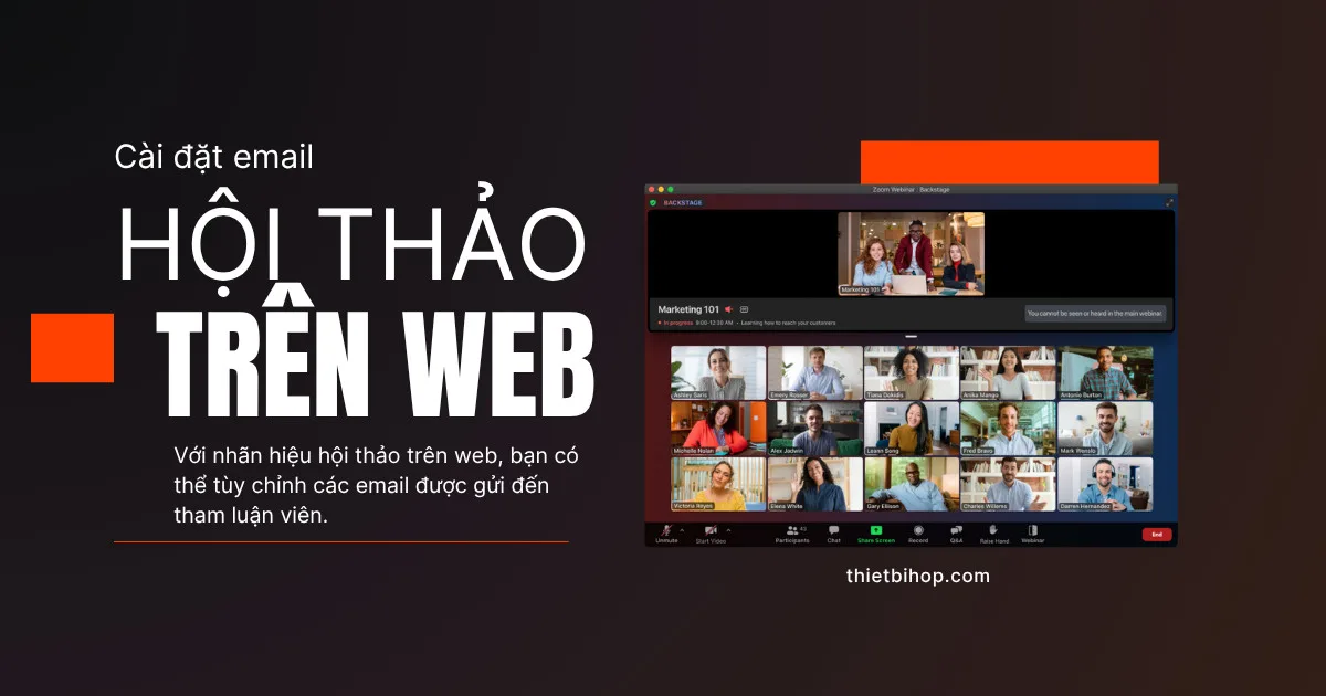 cài đặt email hội thảo trên web