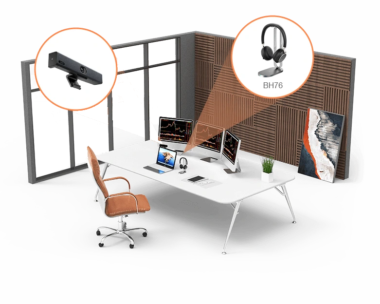 Giải pháp hội nghị truyền hình Yealink cho văn phòng cá nhân: Combo UVC34 + BH76