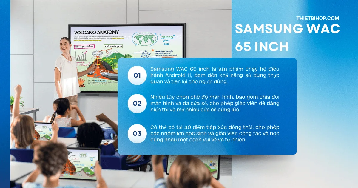 giới thiệu Màn hình tương tác Samsung WAC 65 inch Android 11
