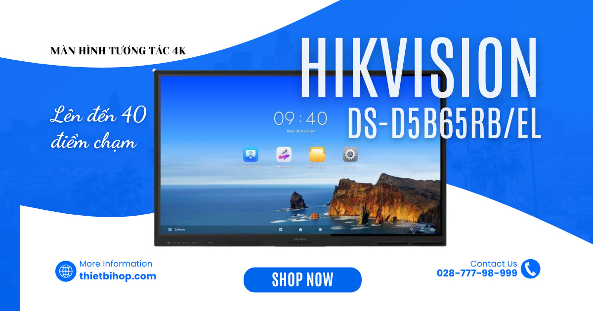 Hikvision DS-D5B65RB/EL là màn hình tương tác thông minh 65 inch thuộc dòng value Series
