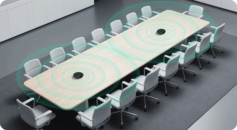 Kết nối hai thiết bị Yealink SP96 để mở rộng vùng phủ sóng lên đến 20 người