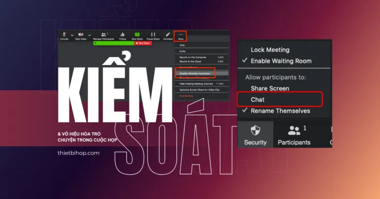 kiểm soát và vô hiệu hóa trò chuyện trong cuộc họp zoom