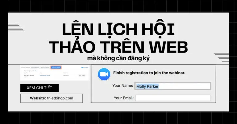 lên lịch hội thảo trên web mà không cần đăng ký