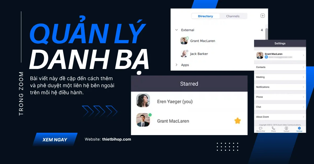 quản lý danh bạ trong zoom