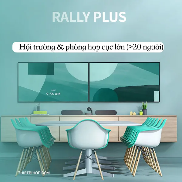 thiết bị hội nghị rally plus  dành cho phòng họp trực tuyến kích thước cực lớn, hội trường