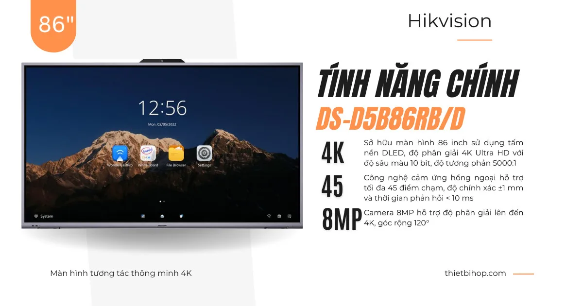 tính năng nổi bật Hikvision DS-D5B86RB/D