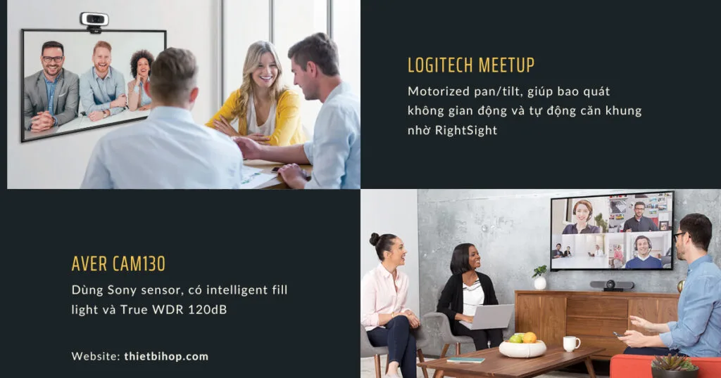 AVer CAM130 vs Logitech MeetUp so sánh về Chất lượng hình ảnh & camera
