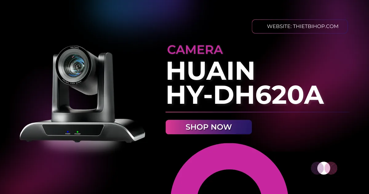 camera hội nghị huain hy-dh620a với độ phân giải Full HD được thiết kế cho những không gian họp trực tuyến, lớp học từ xa