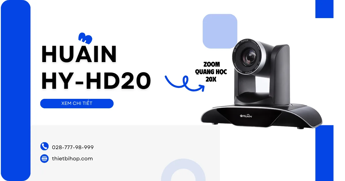 Camera hội nghị PTZ Full HD 20Xcho phòng họp vừa và lớn Huain Hy-HD20