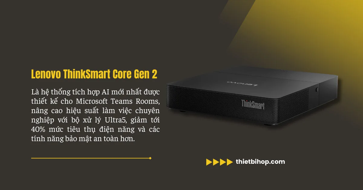 PanaCast 50 Room System 2 USB có Bộ xử lý AI mạnh mẽ từ Lenovo ThinkSmart Core Gen 2