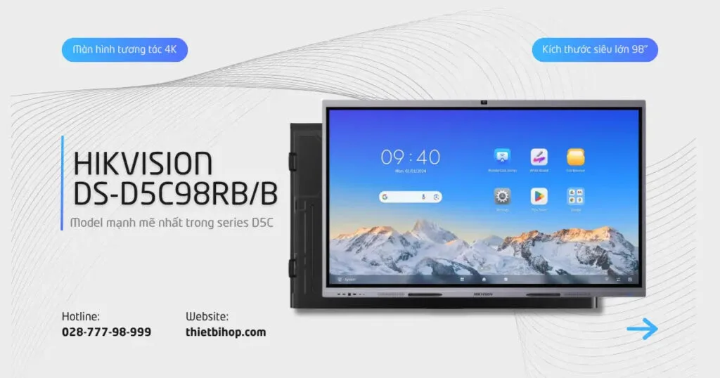 màn hình tương tác Hikvision nào phù hợp với phòng họp chuyên nghiệp với kích thước cực lớn