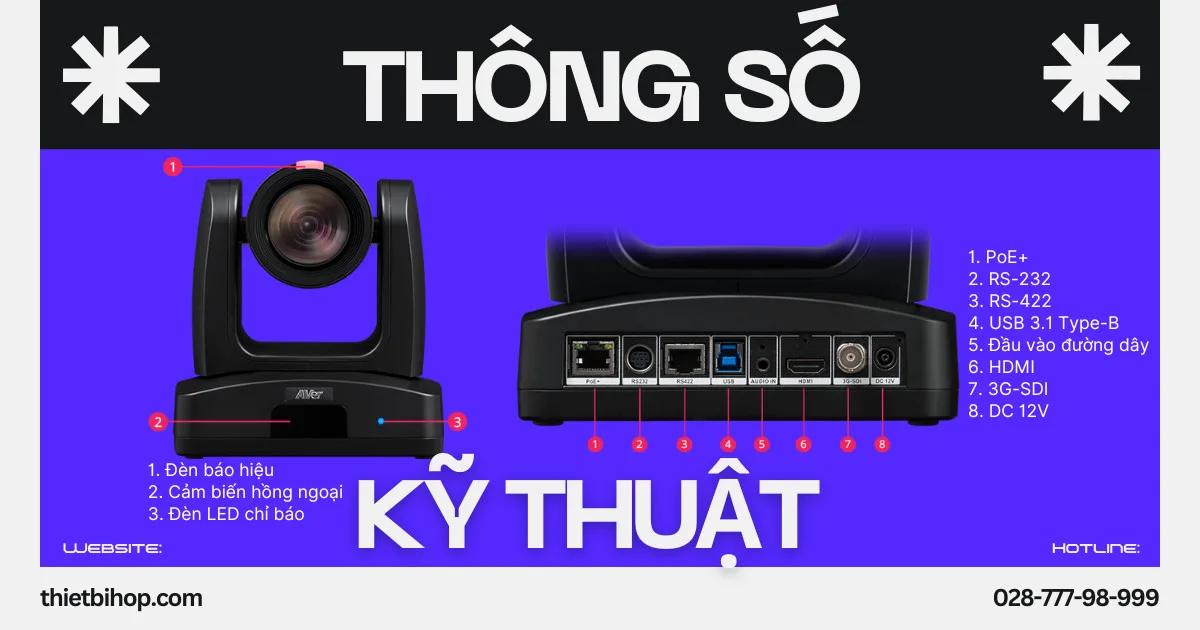 thông số kỹ thuật AVer TR335N