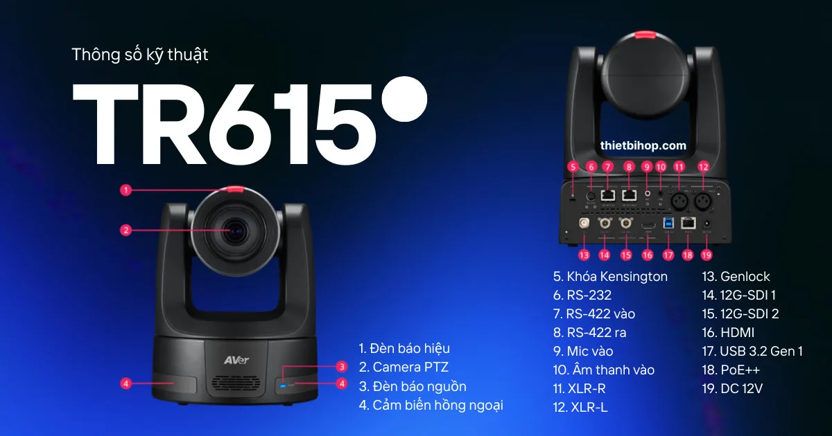 thông số kỹ thuật AVer TR615