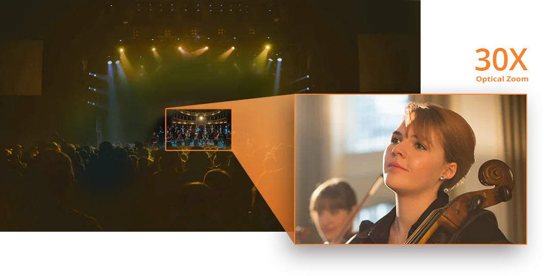 AVer TR335N sở hữu Zoom quang học 30X phóng to chi tiết