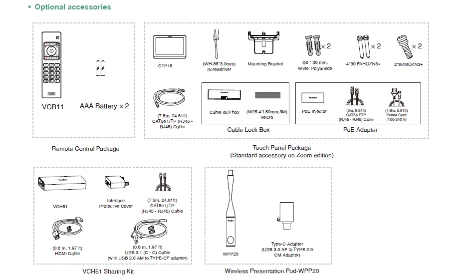 Các phụ kiện, thiết bị khác tích hợp bổ sung với Yealink A30