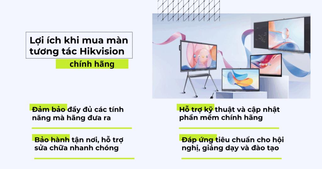 Lợi ích khi mua màn tương tác Hikvision chính hãng