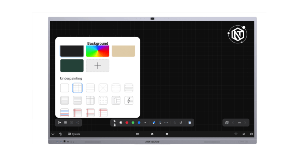 Màn tương tác Hikvision tích hợp đến 15 mẫu nền