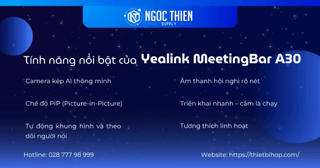 Tính năng nổi bật của Yealink MeetingBar A30